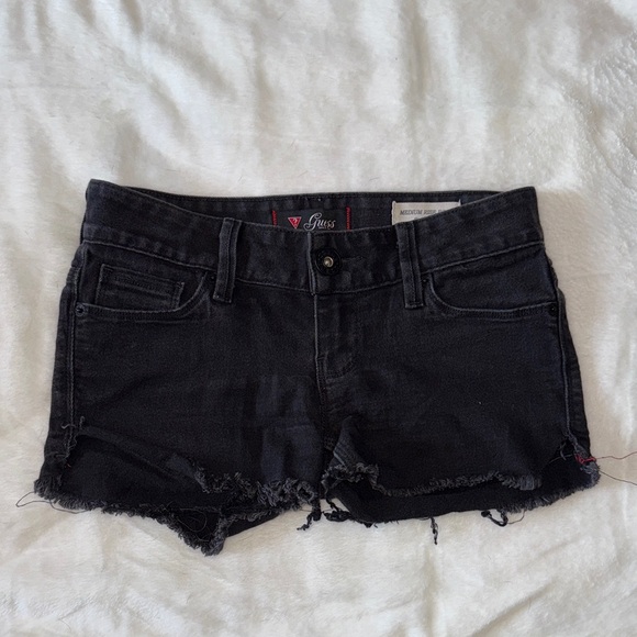 Guess Women's black Denim cutoff Shorts - Picture 1 of 6